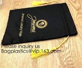 Rose Gold Printing White and Gold Silk Packaging Bags For Clothing Industry,Pink Silk and Velvet Drawstring Bag With Ros