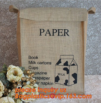 Private Label Portable Foldable Storage Woven Laundry Jute Basket Bin,Cotton Rope Storage Basket/ Jute Woven Planter Bas