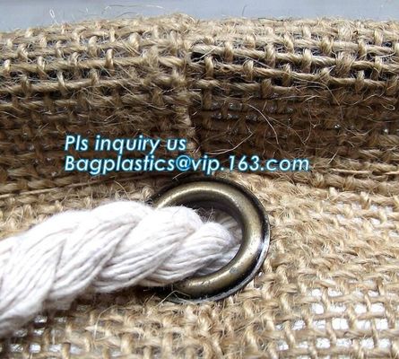 Fabric 3 sets Jute home organization storage basket/boxes stackable for household with cotton handle bagease package