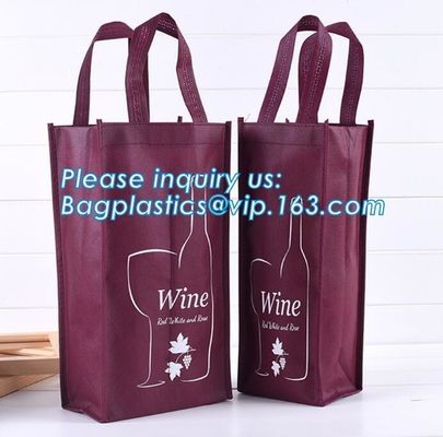 quality supplier durable non-woven Reusable Polypropylene non woven wine bag, Fashion fancy wine bag/insulated non woven