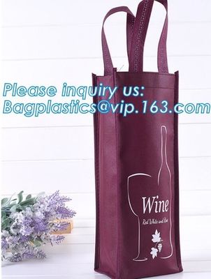 quality supplier durable non-woven Reusable Polypropylene non woven wine bag, Fashion fancy wine bag/insulated non woven