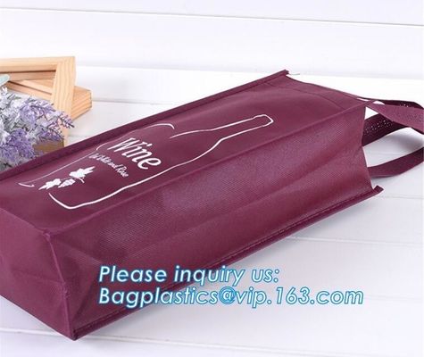 quality supplier durable non-woven Reusable Polypropylene non woven wine bag, Fashion fancy wine bag/insulated non woven