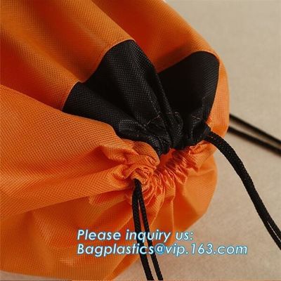 Custom made printed non woven fabric drawstring shoe dust carrier bag with logo/wholesale nonwoven cheap carry travel sh