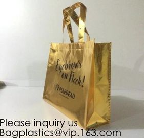 Golden pac Bling Bling Glossy Durable Reusable Medium Non-woven Gift Bag Set Of 5,Shopping Bag,Promotional Bag Silvery