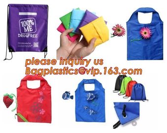 Cheap Cute Reusable Bags bolsas ecologicas plegables Printing Foldable Polyester Drawstring Shopping Bags bagplastics ba