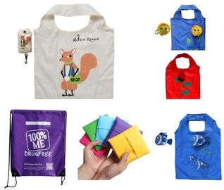 Promotional Standard Size Portable Reusable Eco Friendly Foldable Polyester Fish Shape Shopping Tote Bags With Handle