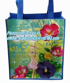 eco reusable pp woven shopping bag with logo design, eco-friendly cheap promotional shopping give away spunbond pp color