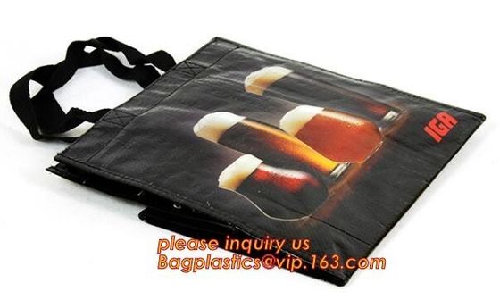 Qualified Black and White Custom Printing Recyclable PP fabric Woven Shopping Bag, textile fabric woven polyprolylene sa