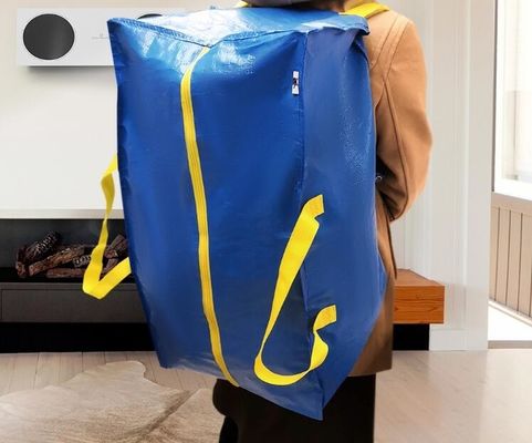 waterproof large luggage garment Bag PP polypropylene moving bag portable storage woven carry duffle bag with zipper