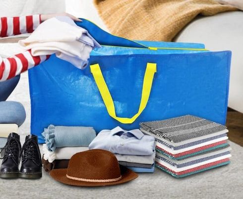 waterproof large luggage garment Bag PP polypropylene moving bag portable storage woven carry duffle bag with zipper