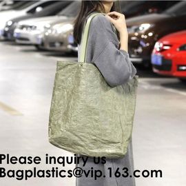 Custom Durable Waterproof Reusable Washable Brown Tote Paper Tyvek Shopping Bag, Recycle Gift Tyvek Shopping Bag, Bageas