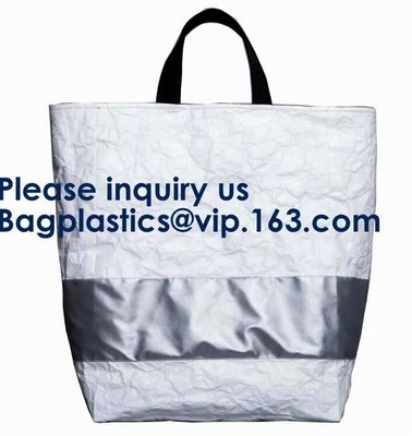 Tote Toiletry Bag Eco Friendly Recycled Waterproof Tear Resistant Large Tyvek Tote Zipper Shopping Bag With Logo Custom