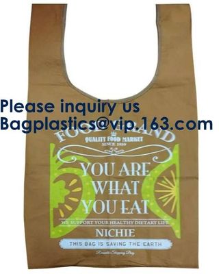 Recyclable Customized Printing Handbag Brown Tyvek Tote Bag Natural Tyvek Paper Shopping Bag, Bagease, Bagplastics