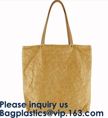 Recyclable Customized Printing Handbag Brown Tyvek Tote Bag Natural Tyvek Paper Shopping Bag, Bagease, Bagplastics