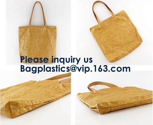 Recyclable Customized Printing Handbag Brown Tyvek Tote Bag Natural Tyvek Paper Shopping Bag, Bagease, Bagplastics