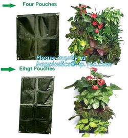 folding retain moisture, indoor outdoor high quality hanging flower bags,4 Pockets Permeable Non-woven fabric 26x65cmx1m