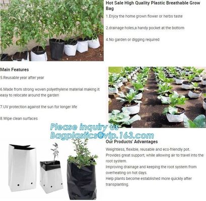 Drain Growing Bags-White Color Grow Bags-100%Virgin Raw PE Planter Bags -25Gallon 150Microns Thickness Planting Bag, PAC