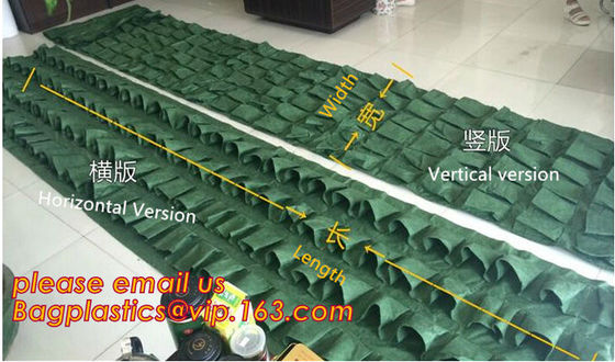 Multi-pocket New Indoor Outdoor Wall Hanging Planter Vertical Felt Garden Plant Grow Pot Bags,vertical garden hanging fe