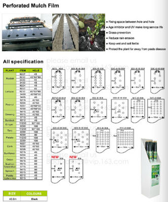 Green house film, pp non-woven weed control sheet,mulch film w/pull-off hole,plant protect sleeve film w/hole, micro hol