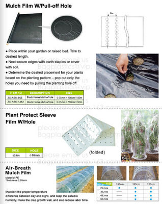 Green house film, pp non-woven weed control sheet,mulch film w/pull-off hole,plant protect sleeve film w/hole, micro hol