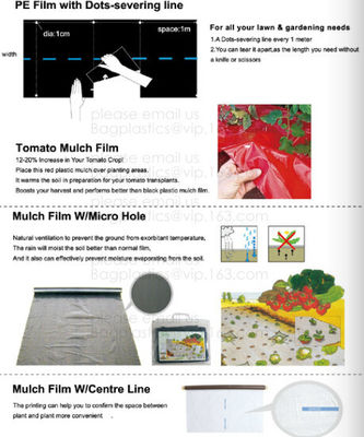 Green house film, pp non-woven weed control sheet,mulch film w/pull-off hole,plant protect sleeve film w/hole, micro hol