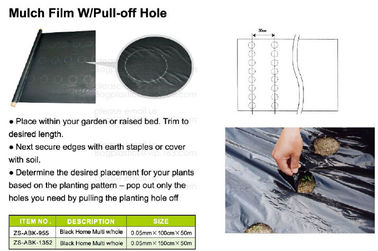 Mulch film,plant protect sleeve film w/hole,air-breath mulch film,silver,black, green,mulch film, pull-off hole,ldpe+lld