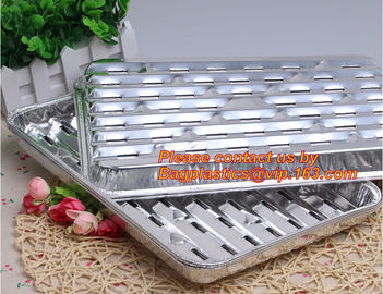 disposable roasting aluminum foil BBQ pan,Foil BBQ grill pan with hole Turkey pan Outdoor Barbecue roaster tray for food