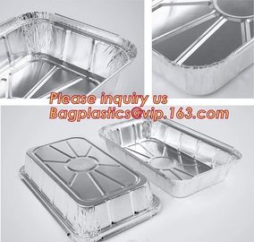 Takeaway oven safe fast food take out disposable aluminum foil container,compartment round airline food aluminum foil co