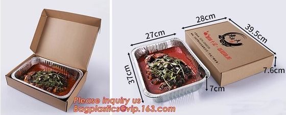 Rectangular shape excellent quality Aluminium Material food grade disposable aluminium foil container BAGEASE PACKAGE