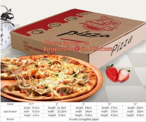 Carton corrugated paper pizza delivery box,bio-degradable high quality chinese food products custom kraft paper pizza pa