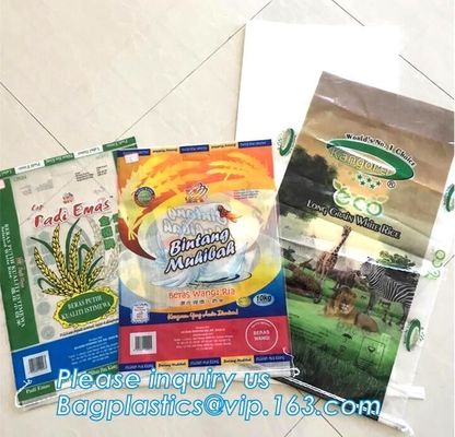 paper bags wholesale Kraft paper pp woven sack,25kg Food packaging kraft paper laminated pp woven bag for packing sea an