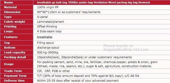 Flat bottom open mouth virgin PP woven bags 1000kgs 1 ton jumbo bags big fibc bulk bag for packing,breathable pp woven b