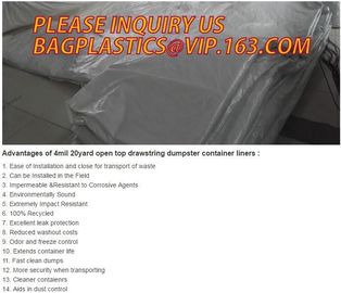 4mil 20yard open top drawstring dumpster container liners,Drawstring Dumpster Container Liner For Open Top Dumpster Cont