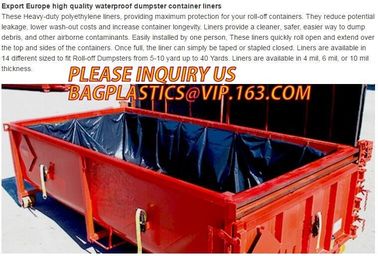 extra lagrge woven PE drawstring dumpster container 20 yard drawstring black dumpster container liners for bagplastics