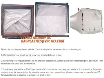 40 foot multifuction perfessional bulk container dry liners, 20 or 40 foot white flexible bulk container liners, bagease