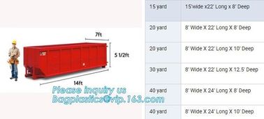 Export Europe High Quality Waterproof Dumpster Container liners,6 mil White Open Top Drawstring Dumpster Container Liner