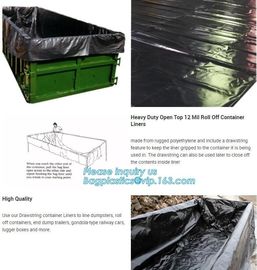 20 yard drawstring black dumpster container liners for waste transport,stripe high quality waterproof bulk dumpster cont