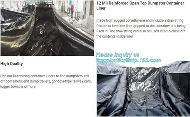 20 yard drawstring black dumpster container liners for waste transport,stripe high quality waterproof bulk dumpster cont