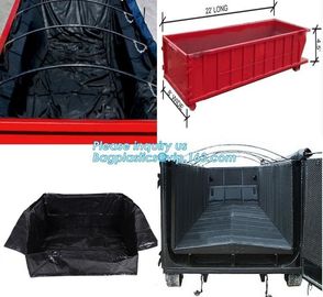 Dumpster 6Mill Open Top Roll Off Drawstring Container Liners,Open Top Drawstring 6 Mil Roll Off Container Liners, BAGEAS