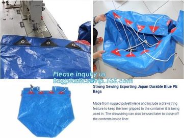 STRONG SEWING EXPORTING JAPAN DURABLE BLUE PE BAGS, HOUSEHOLD WATERPROOF PORTABLE PE BAGS, TARPAULIN BAGS, SACKS, PACK