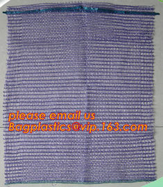 Strong tension PE material raschel mesh bag for eggplant onion potato,Orange polypropylene grid reusable raschel produce