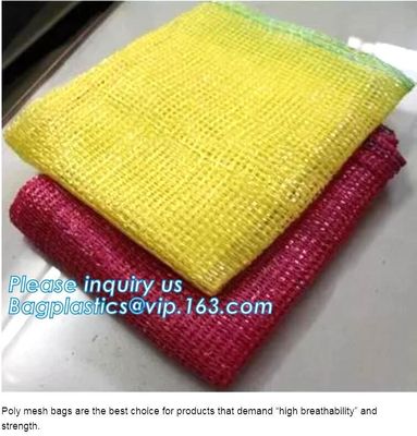 21*31cm Portable PE Fruit Oyster Onion Raschel Mesh Soap Net Bag With Handle,Cheap PP/PE Knitted plastic raschel leno me