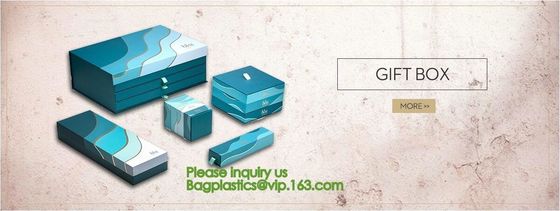 Luxury Black Hardcover Rigid Paper Packaging , Custom Logo Printed Foldable Cardboard Flat Pack Gift Box with UV logo