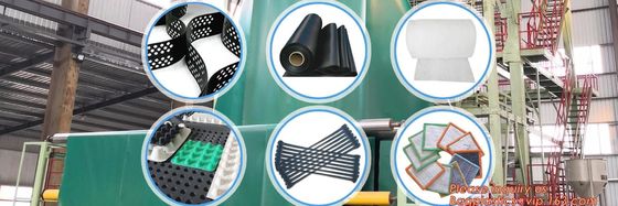 Steel plastic geogrid HDPE film HDPE LDPE geomembrane composite geomembrane woven geotextile nonwoven geotextile Extrusi