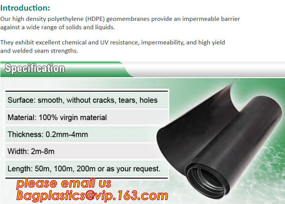 0.75mm Geomembrane for Irrigation Water storage Pond, 00:10   Impervious membrane composite geomembrane pond ,1.5mm HDPE