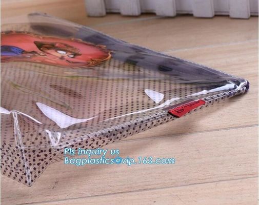 vinyl plastic zipper bags packaging with slider closure, size frosted matte pvc vinyl zipper ziplock plastic packaging b