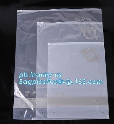Apparel Garment Clothing package PE slider zip bag, zipper ziplock packaging bags with slider zipper,pvc packaging bags