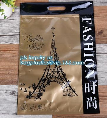 LDPE PP PVC FOIL plastic slider zip ziplock clothing packaging bag with zipper, PE recloseable zipper bag, Eco-friendly