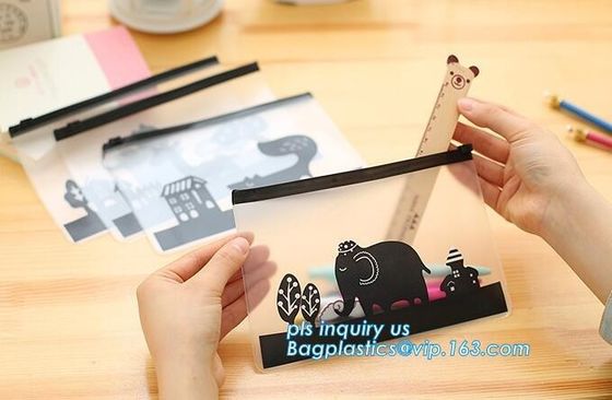 For Document or Swimwear pp plastic zip lock bag, zipper frosted PVC underwear packaging bag, slider ziplock waterproof