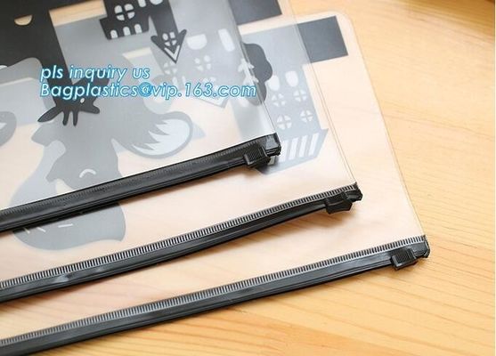 For Document or Swimwear pp plastic zip lock bag, zipper frosted PVC underwear packaging bag, slider ziplock waterproof